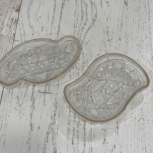 Vintage McKee Glass Company relish dish/pickle tray Set of 2